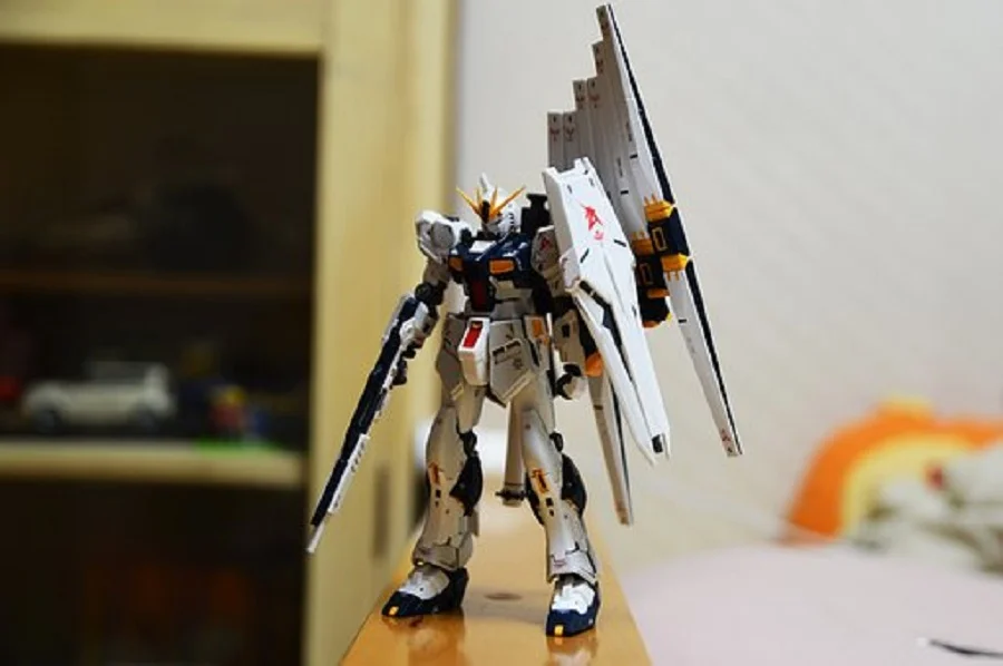 Amazing RG Hi-Nu Gundam Kit Loaded With His Rifle, Bazooka & Shield
